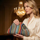 Geweven gestreepte clutch voor dames