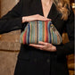 Geweven gestreepte clutch voor dames