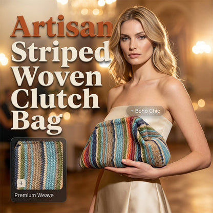 Geweven gestreepte clutch voor dames