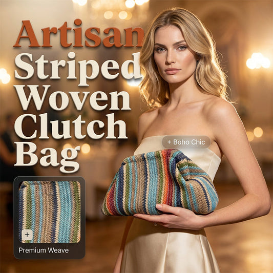 Geweven gestreepte clutch voor dames