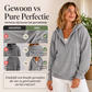 Hoodie van corduroy met halve knoopsluiting voor dames