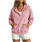 Hoodie van corduroy met halve knoopsluiting voor dames