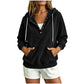 Hoodie van corduroy met halve knoopsluiting voor dames