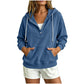 Hoodie van corduroy met halve knoopsluiting voor dames