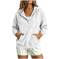 Hoodie van corduroy met halve knoopsluiting voor dames