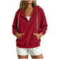 Hoodie van corduroy met halve knoopsluiting voor dames