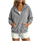 Hoodie van corduroy met halve knoopsluiting voor dames