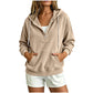 Hoodie van corduroy met halve knoopsluiting voor dames