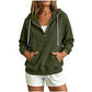 Hoodie van corduroy met halve knoopsluiting voor dames