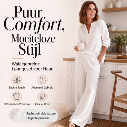 Dames Wafelgebreide Loungeset