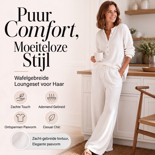 Dames Wafelgebreide Loungeset