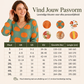 Casual gebreide damesblouse met V-hals en print