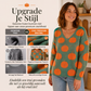 Casual gebreide damesblouse met V-hals en print
