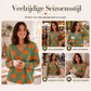 Casual gebreide damesblouse met V-hals en print