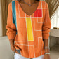 Casual gebreide damesblouse met V-hals en print