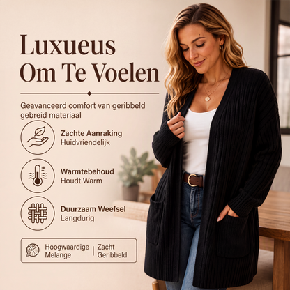 Geribbelde damesvest