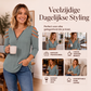 T-shirt met uitlopende schouders en rits voor dames