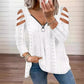 T-shirt met uitlopende schouders en rits voor dames