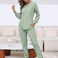 Slaapkleding set met V-hals en wafelstructuur voor dames
