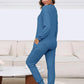 Slaapkleding set met V-hals en wafelstructuur voor dames