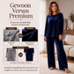 Fluwelen set voor dames: top met lange mouwen en wijde broek