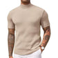Casual T-shirt met slanke pasvorm en hoge kraag voor heren