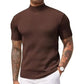 Casual T-shirt met slanke pasvorm en hoge kraag voor heren