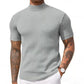 Casual T-shirt met slanke pasvorm en hoge kraag voor heren