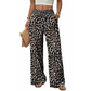 Damesbroek met luipaardprint en hoge taille