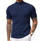 Casual T-shirt met slanke pasvorm en hoge kraag voor heren