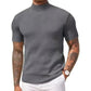 Casual T-shirt met slanke pasvorm en hoge kraag voor heren