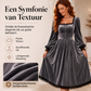 Vierkante hals vintage fluwelen jurk voor dames