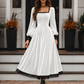 Vierkante hals vintage fluwelen jurk voor dames