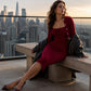 Geribbelde bodycon-jurk voor dames met kort vest