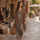 Chique vloeiende maxi-jurk en cover-up set voor dames