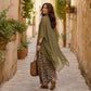Chique vloeiende maxi-jurk en cover-up set voor dames