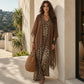 Chique vloeiende maxi-jurk en cover-up set voor dames