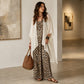 Chique vloeiende maxi-jurk en cover-up set voor dames