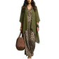 Chique vloeiende maxi-jurk en cover-up set voor dames