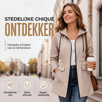 Waterbestendige regenjas met capuchon voor dames