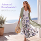 Dames Boho Bloemen Maxi Jurk & Omslagdoek Set