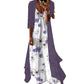 Dames Boho Bloemen Maxi Jurk & Omslagdoek Set