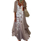 Dames Boho Bloemen Maxi Jurk & Omslagdoek Set