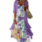 Dames Boho Bloemen Maxi Jurk & Omslagdoek Set