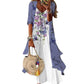 Dames Boho Bloemen Maxi Jurk & Omslagdoek Set