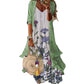 Dames Boho Bloemen Maxi Jurk & Omslagdoek Set