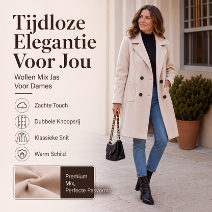 💎 Exclusieve Deal ✨ Dames Double-Breasted Wollen Jas – Elegante Uitstraling & Warme Comfortabele Pasvorm 🧥