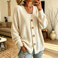 🔥 Tijdelijke Aanbieding ✨ Dames Oversized Gebreid Vest met V-Hals – Trendy Comfort & Relaxte Pasvorm 🤍