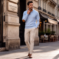 Casuale losvallende jacquard sweatshirt voor heren