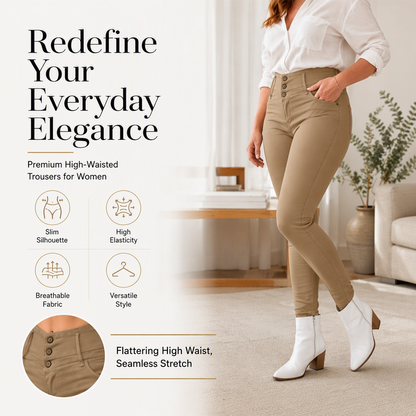 Stretch skinny broek met hoge taille voor dames